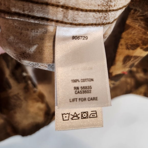 Cabela's Pheasant Print Brown Patterned Men's ButtonDown Long Sleeve Shacket 2XL - Picture 5 of 10